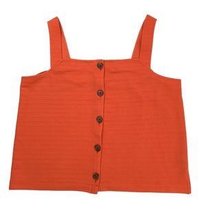 J Crew Textured Button-Front Tank